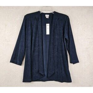Chico's Travelers Women's Maya Open Front Cardigan Jacket Navy Size 4/6 (0)